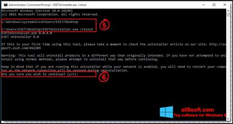 Petikan skrin ESET Uninstaller untuk Windows 8