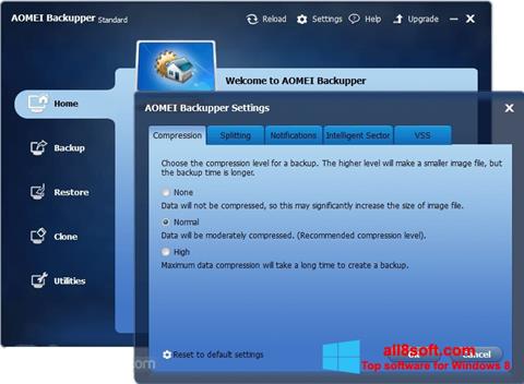 Petikan skrin AOMEI Backupper untuk Windows 8