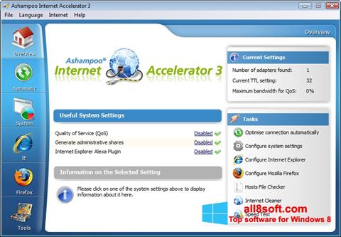 Petikan skrin Ashampoo Internet Accelerator untuk Windows 8