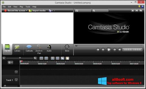 Petikan skrin Camtasia Studio untuk Windows 8
