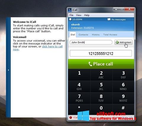 Petikan skrin iCall untuk Windows 8