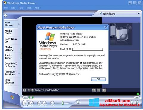 Petikan skrin Windows Media Player untuk Windows 8