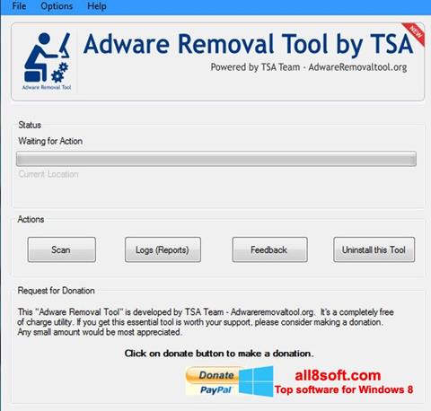 Petikan skrin Adware Removal Tool untuk Windows 8