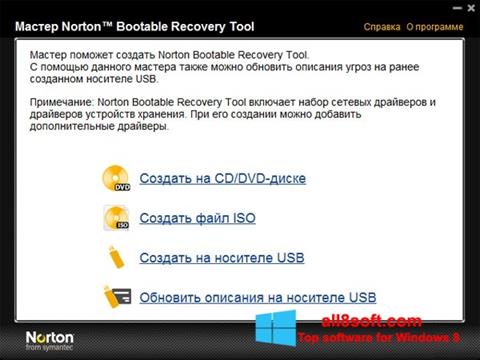 Petikan skrin Norton Bootable Recovery Tool untuk Windows 8