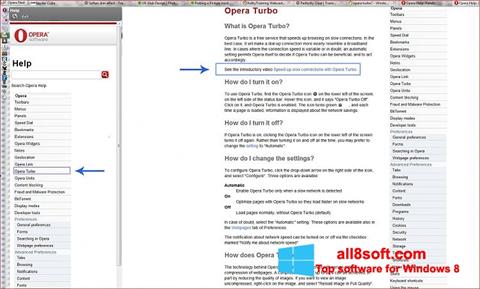 Petikan skrin Opera Turbo untuk Windows 8