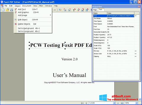 Petikan skrin Foxit PDF Editor untuk Windows 8