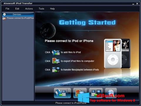 Petikan skrin iPhone PC Suite untuk Windows 8