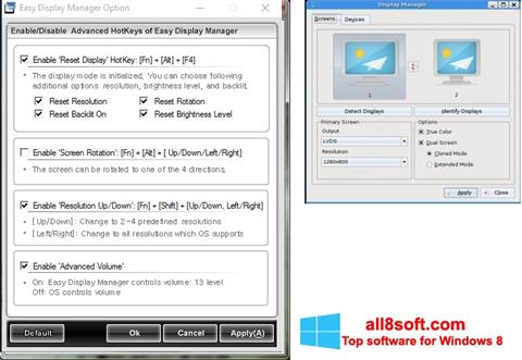 Petikan skrin Easy Display Manager untuk Windows 8